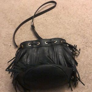 Black fringe crossbody